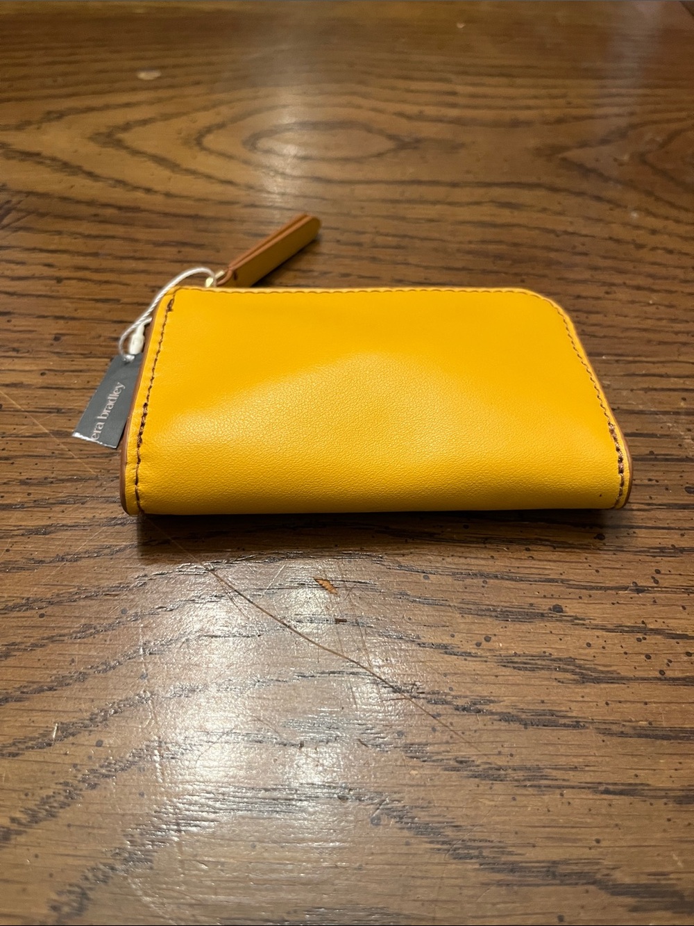 Vera Bradley Yellow Zip-Around Leather Card Wallet, new with tags - Picture 5 of 10